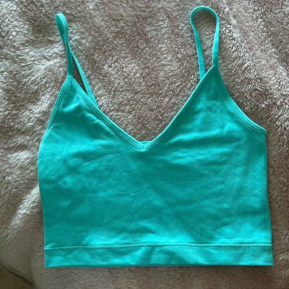 Garage XS teal crop top